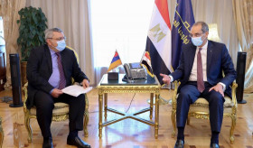 The meeting of the Ambassador of the Republic of Armenia H.E. Mr. Hrachya Poladyan with the Minister of Communications and Information Technologies of Egypt H.E. Mr. Amr Ahmad Talaat