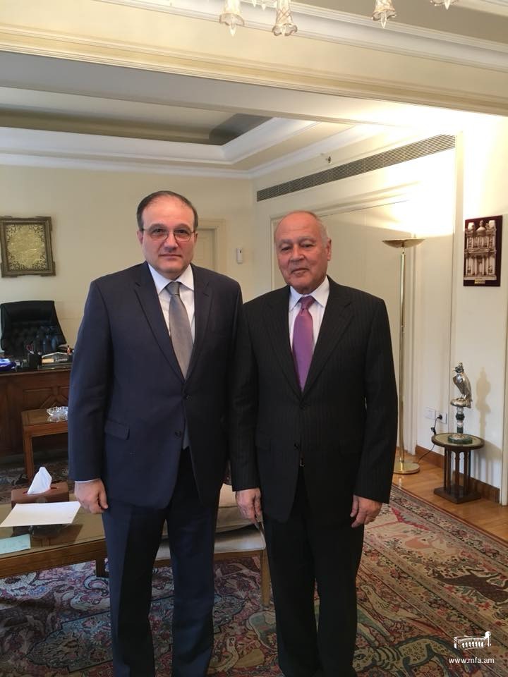 Ambassador Melkonian met with Ahmed Aboul Gheit, Secretary General of the League of Arab States
