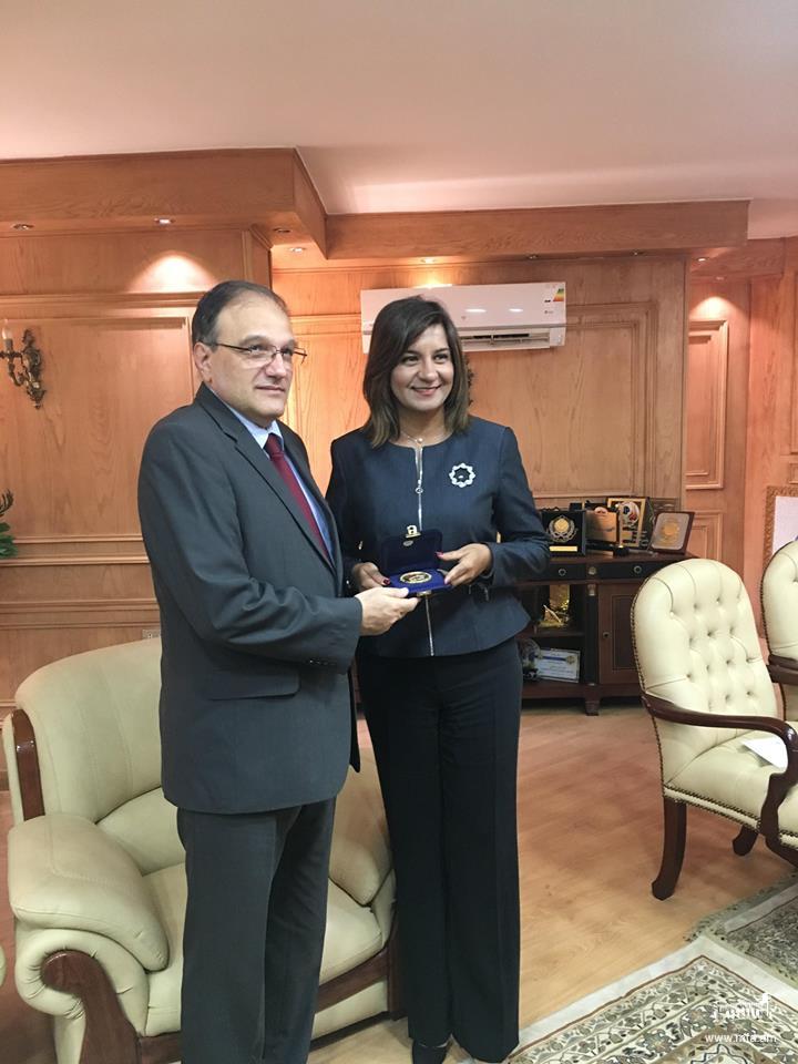 Ambassador Melkonian meeting with Nabila Makram, Minister of Immigration and Expatriates Affairs.