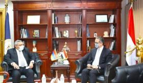 The meeting of the Ambassador of the Republic of Armenia Hrachya Poladian with the Minister of Tourism and Antiquities of Egypt Khaled El-Anani