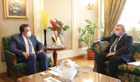 The meeting of the Ambassador of the Republic of Armenia H.E. Mr. Hrachya Poladyan with the Minister of  Higher Education and Scientific Research of Egypt H.E. Mr. Khaled Abdel Ghaffar