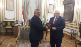 The meeting of the Ambassador of the Republic of Armenia H.E. Hrachya Poladyan with the President of Cairo University Mr. Mohamed Othman el-Khosht
